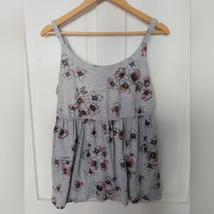 Floral Gray Sleeveless Top